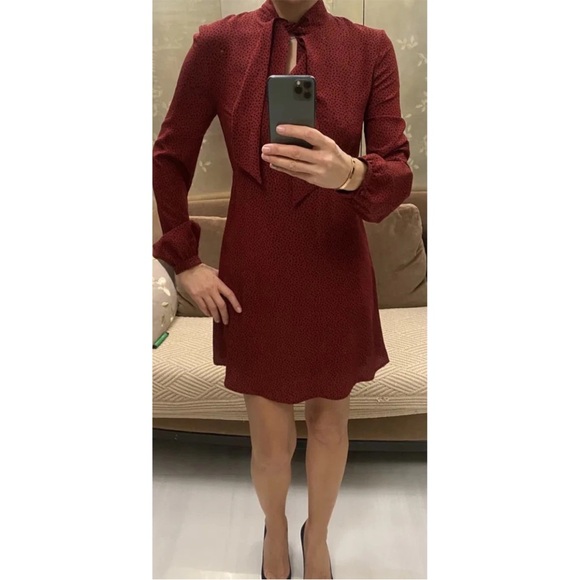 Yves Saint Laurent Silk Mini Dress Long Sleeve Polka Dot Keyhole Bodycon F36 YSL - Picture 16 of 16